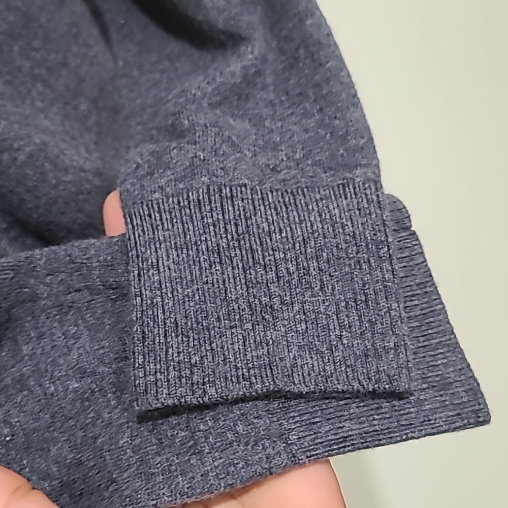 Lady Hathaway Cardigan Sweater Sz L Button-Down 100% Extra Fine Merino Wool Gray - Picture 5 of 10